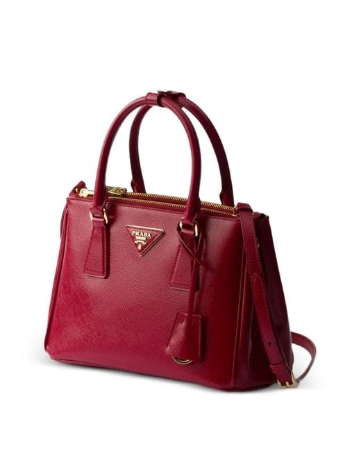 Prada Red Galleria Small Patent Saffiano Leather Bag