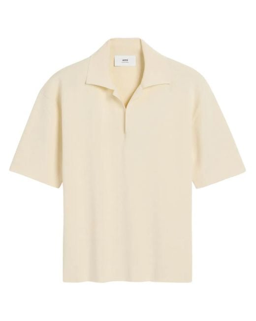 AMI Natural Short-Sleeve Polo Shirt