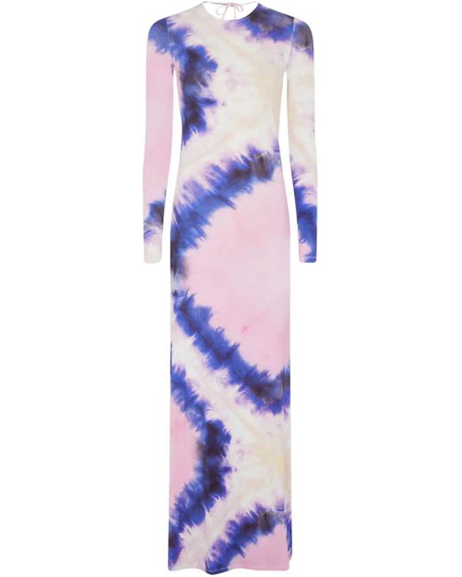 Rabanne Purple Tie-Dye Print Dress