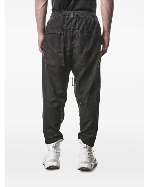 Thom Krom Black Drawstring Straight-Leg Trousers for men