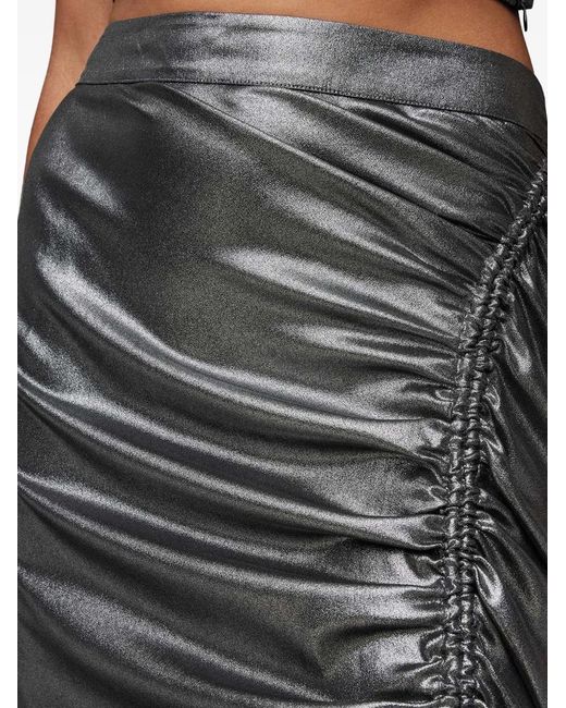 AllSaints Black Carla Side-Split Drawstring Skirt