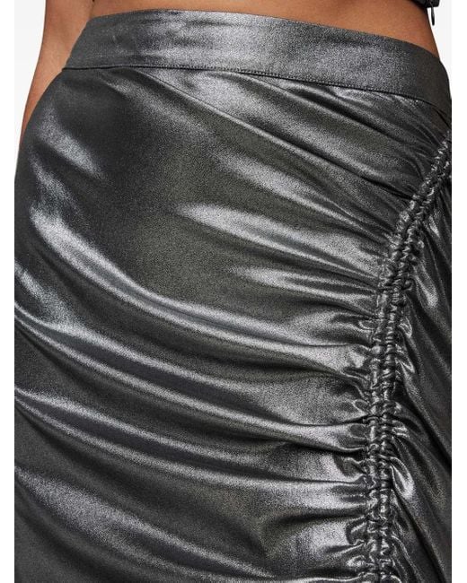 AllSaints Black Carla Side-Split Drawstring Skirt