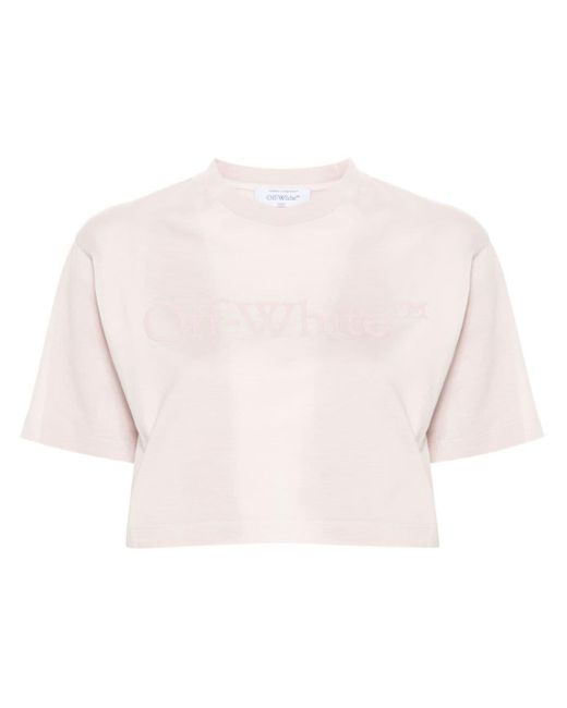 Camiseta corta con logo Off-White c/o Virgil Abloh de color Pink