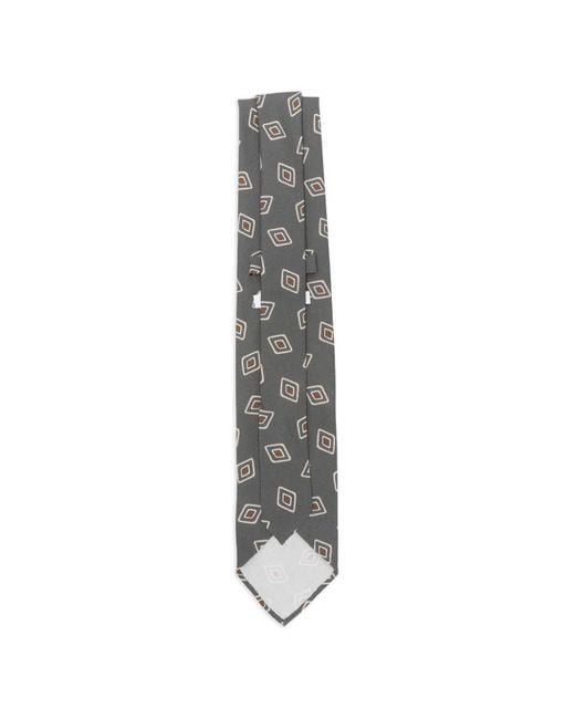 Lardini White Geometric-Pattern Tie for men
