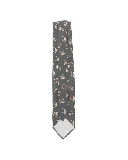 Lardini White Geometric-Pattern Tie for men
