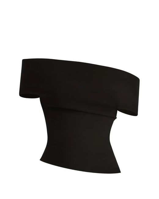 Stolen Stores Black Asymmetric Off-Shoulder Top