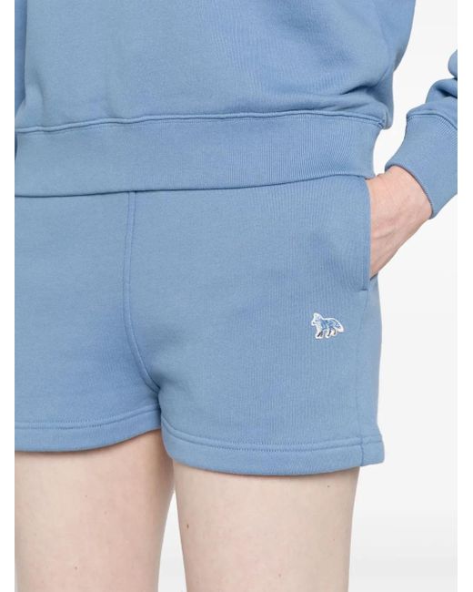 Maison Kitsuné Blue Fox-Patch Track Shorts