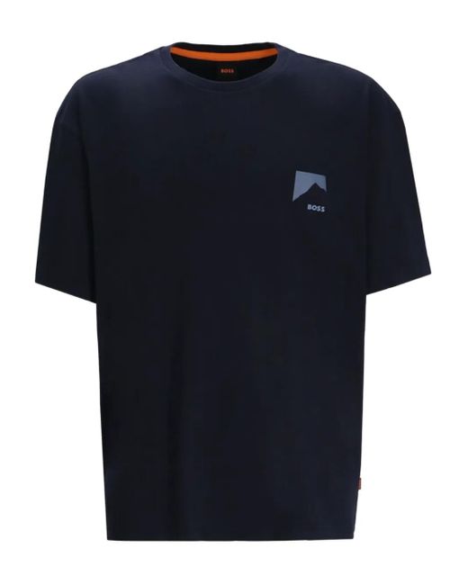 メンズ Boss プリント Tシャツ Blue