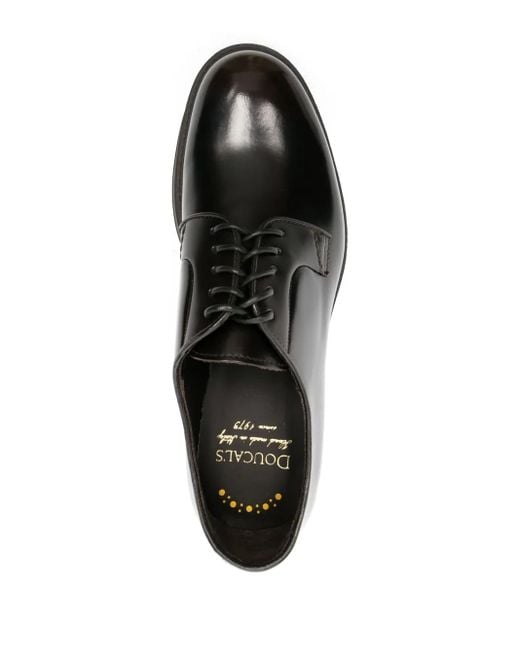 Doucal's Black Lace-Up Leather Derby Shoes for men