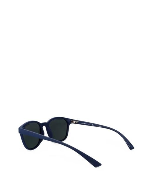 Emporio Armani Black Logo-Plaque Square-Frame Sunglasses for men