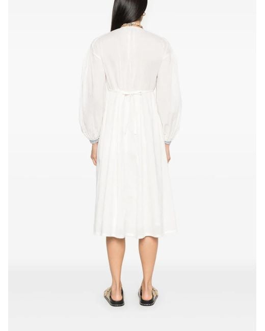 A.P.C. White Anni Midi Dress
