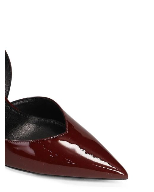 Chantal Brown Buckled Patent-Finish Pumps
