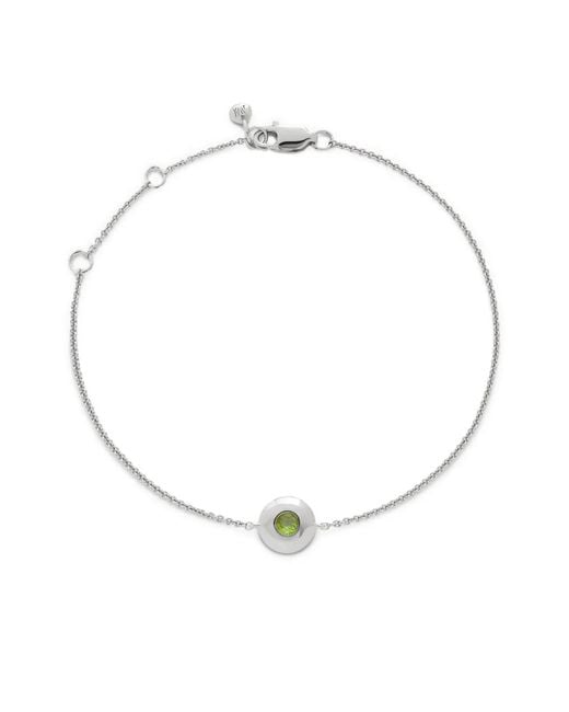 Monica Vinader White August Peridot Birthstone Bracelet