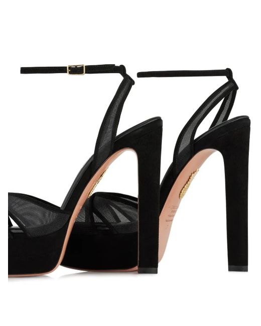 Aquazzura Black 130Mm Divine Sandals