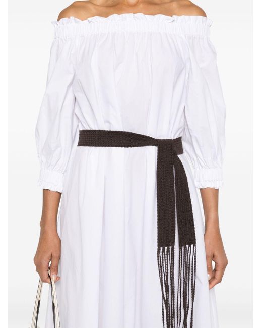 P.A.R.O.S.H. White Caniox Belted Mini Dress
