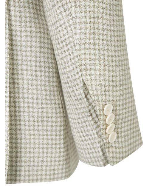 Sartorio Napoli Natural Houndstooth Blazer for men