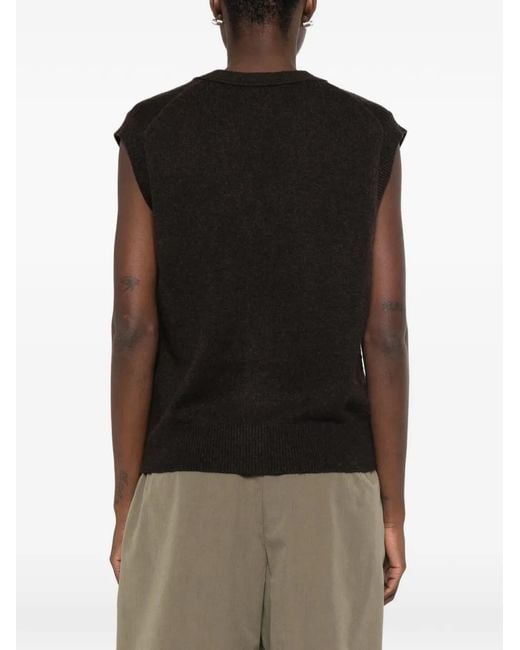 Bompard Black V-Neck Sleeveless Cardigan