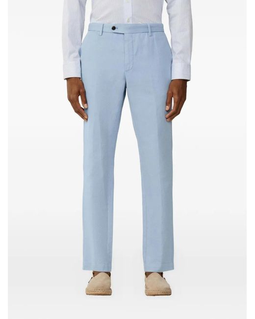Hackett Blue Kensington Belt-Loop Trousers for men