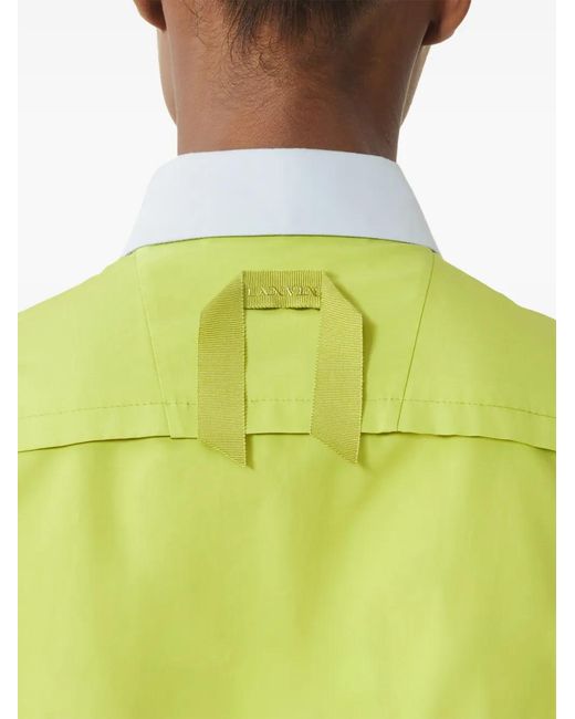 Lanvin Yellow Collared Buttoned Mini Dress