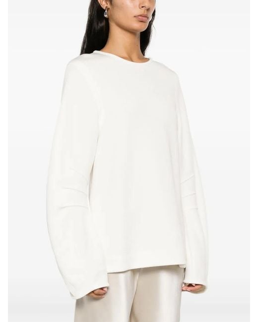 Jil Sander White Textured Sweatshirt