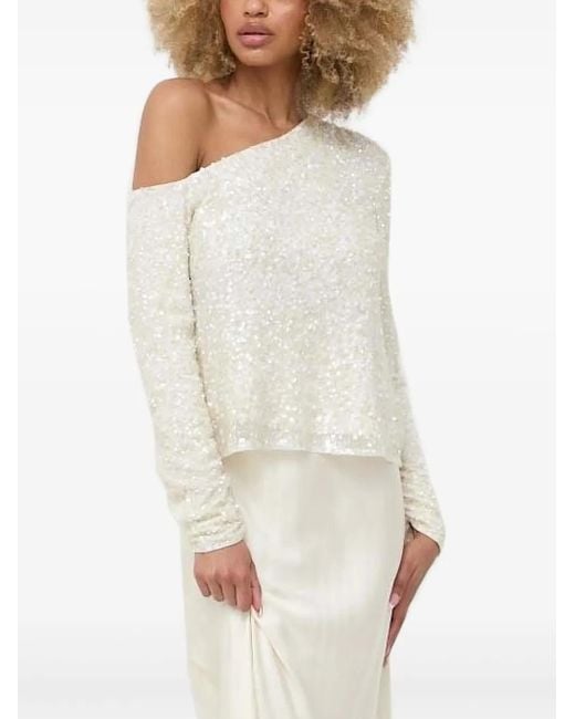 Haut Brodé De Sequins À Design À Une Épaule Notes Du Nord en coloris White