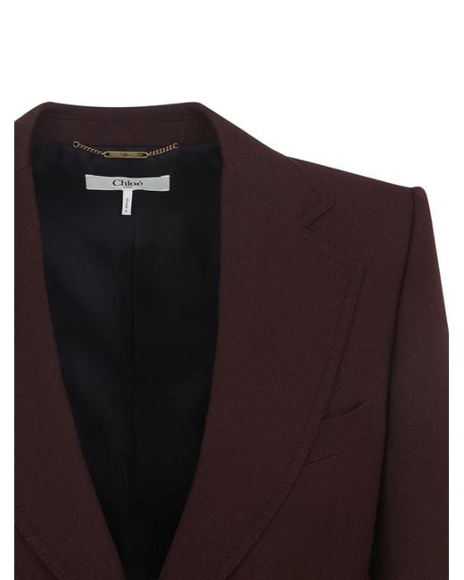 Chloé Brown Blazer À Poches Boutonnées