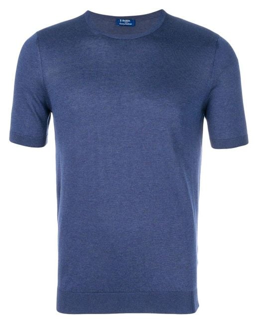Barba Napoli T-Shirt aus Seide in Blue für Herren