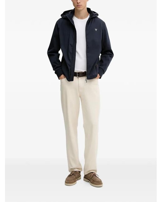 Guess Blue Zip Hooded Jacket for men