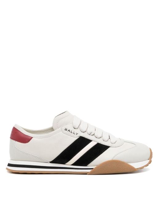 Bally Low top Panelled Leather Sneakers in White Lyst UK