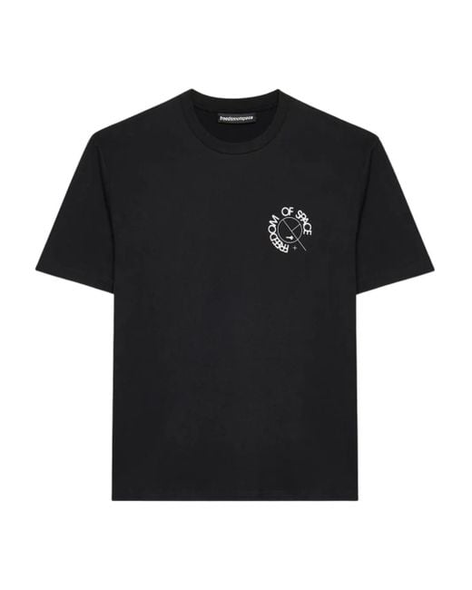 メンズ FREEDOM OF SPACE Cotton T-shirt Black