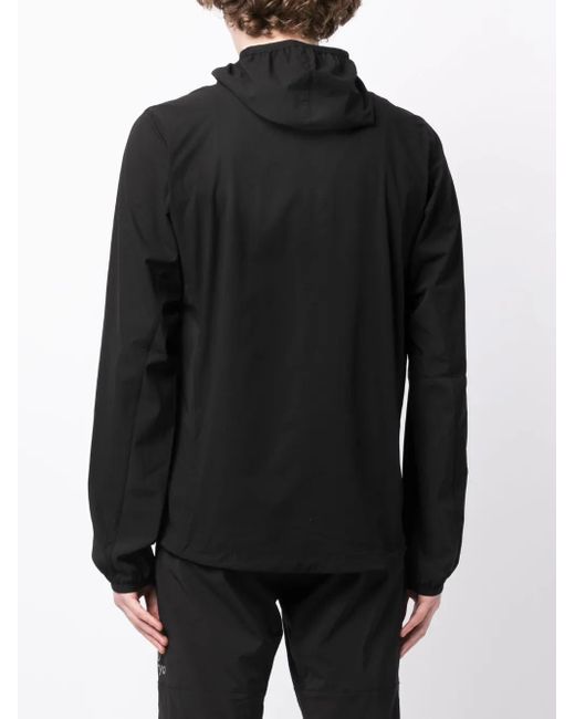 Ostrya Black Logo-Print Hooded Jacket for men