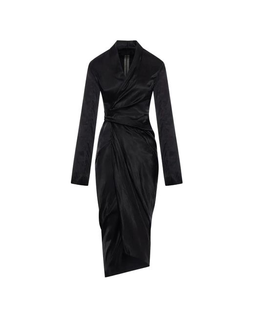Rick Owens Black Draped-Tie Dress