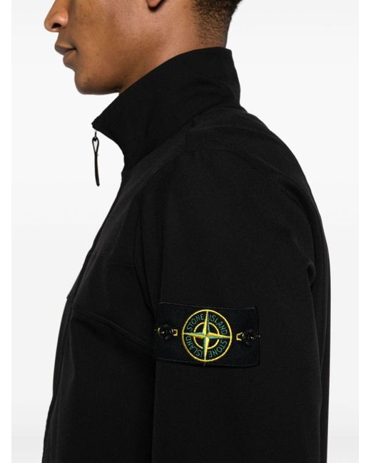 Stone Island Black Compass-badge Zip-up Jacket for men