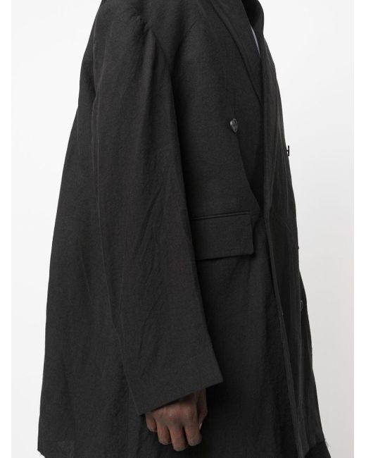 Balenciaga Black Oversized Double-breasted Coat for men