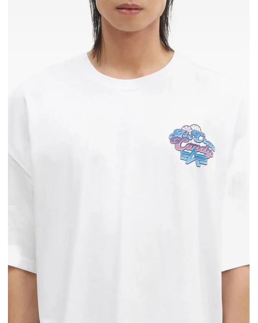 Alpha Industries White Graphic T-Shirt for men