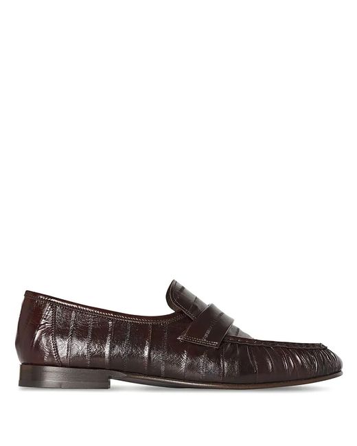 The Row Brown Soft Leather Loafers for men