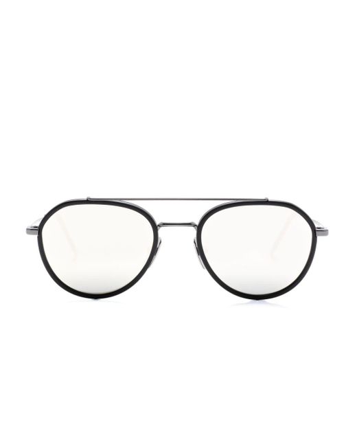 Thom Browne Black Pilot-frame Mirrored Sunglasses