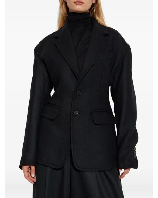 DSquared² Black Two-Button Wool-Blend Jacket