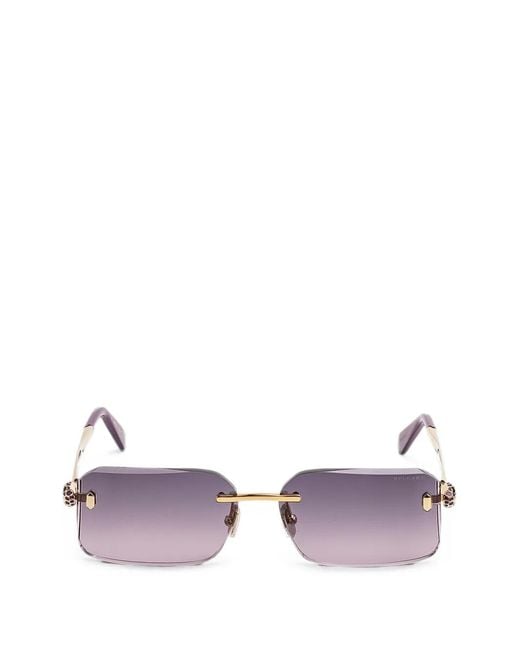 BVLGARI Purple Rectangle-Frame Sunglasses