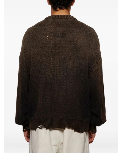 Cardigan Car Con Effetto Vissuto di Maison Mihara Yasuhiro in Black da Uomo