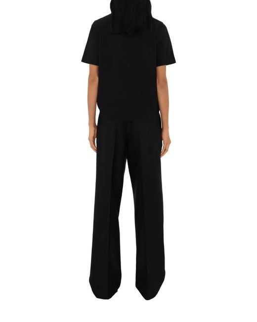 Burberry Black Wool-Silk Tailored Trousers
