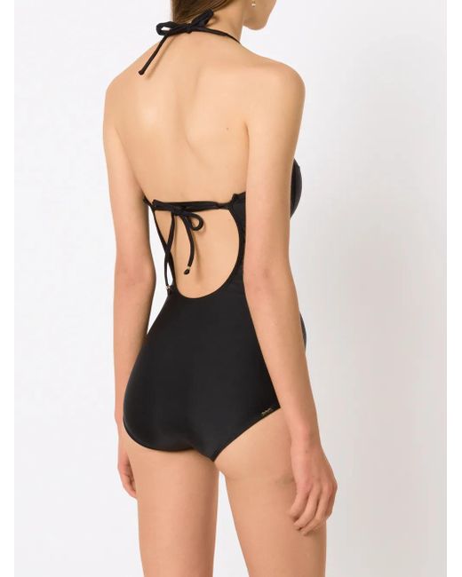 Amir Slama Black Neck Tie Swimsuit