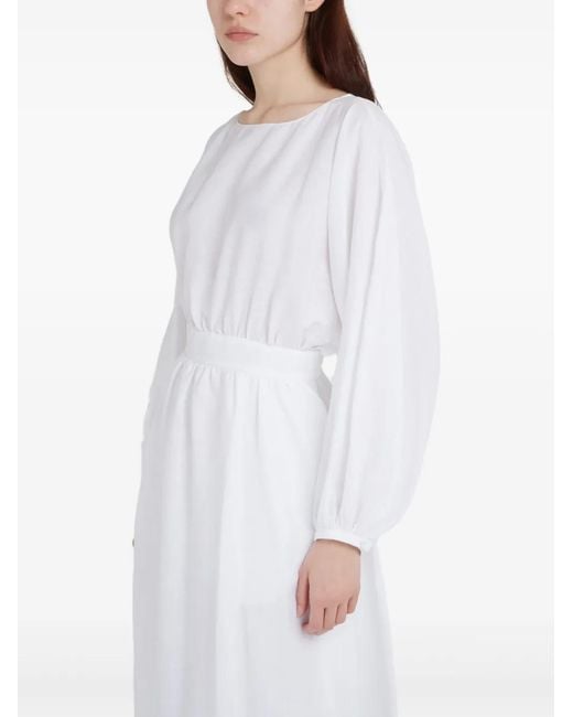 Gabriela Hearst White Ahmose Linen Midi Dress