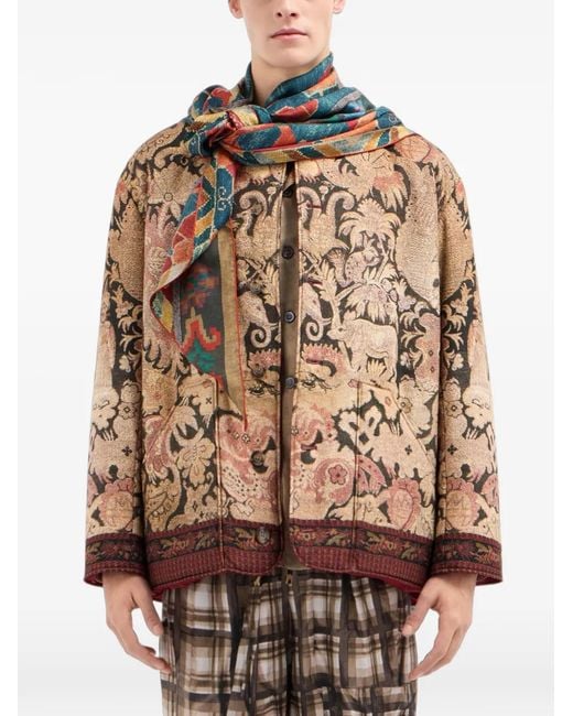 Pierre Louis Mascia Blue Aloeuw Floral-Print Scarf
