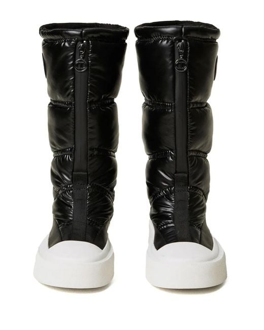 Twinset Black Logo-Appliqué Padded Boots