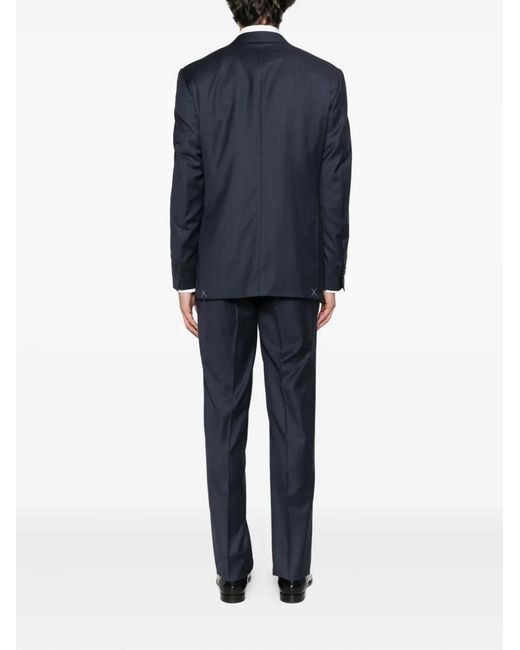 Canali Blue Checked Two-Button Suit for men