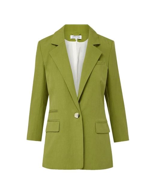 Veronica Beard Green Mcgowan Single-Breasted Blazer