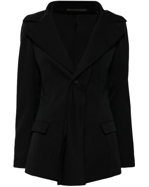 Layered single-breasted blazer di Yohji Yamamoto in Black