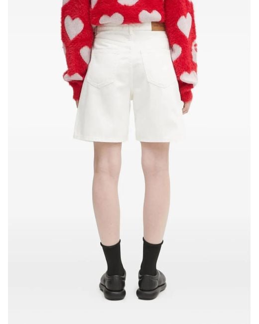 Samsøe & Samsøe Red High-Waisted Denim Shorts