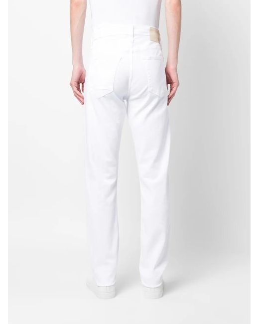 AG Jeans White Logo-Patch Straight-Leg Jeans for men